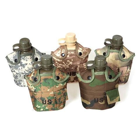 Outdoor Sports Portable Water Bottle Camouflage Plastic Drinking Kettle Water Tea For Hiking Camping Cycling Water Kettles