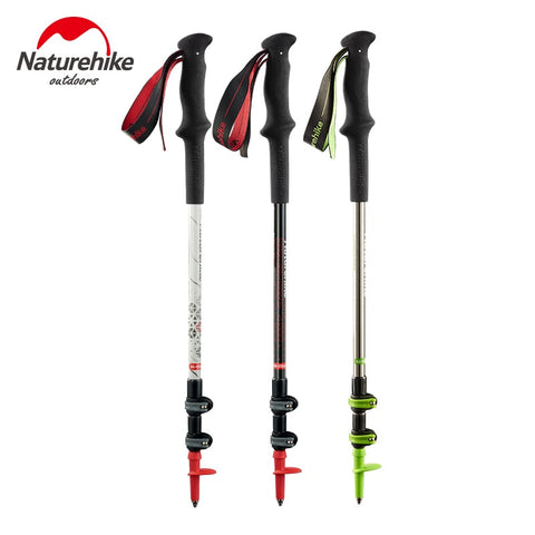 1 PC NatureHike NH17D006-D Ultralight Carbon Fiber Quick Lock Trekking Poles Hiking Pole Walking Running Stick Aluminium Alloy