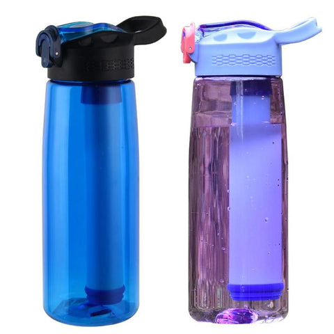 Outdoor Sports Portable Purifier Water Filter Cup Survival Tool Drinking Water Bottle Camping Hiking Emergency Gear Accessories