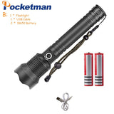 XHP70 Flashlight Rechargeable Flashlight 7000LM Tactical Torch defense flashligh zoom lamp For Camping hunting Powerful