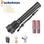 XHP70 Flashlight Rechargeable Flashlight 7000LM Tactical Torch defense flashligh zoom lamp For Camping hunting Powerful