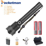 XHP70 Flashlight Rechargeable Flashlight 7000LM Tactical Torch defense flashligh zoom lamp For Camping hunting Powerful