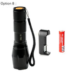 Linterna LED Flashlight XML-T6/L2 3800LM Tactical Flashlight Aluminum Waterproof zaklamp Hunting Flash Light +18650+Charger+Box