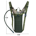 3L Capacity Water Bladder Bag Container Molle Hydration Backpack for Outdoor Camping Hiking Running Cycling Supplies