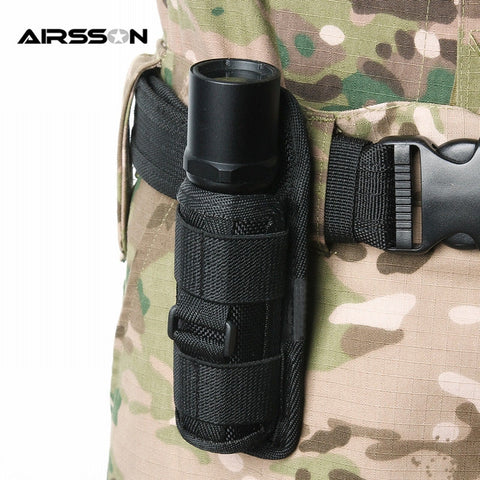 Tactical 360 Degrees Rotatable Flashlight Pouch Holster Torch Case for Belt Torch Cover Hunting Lighting Accessory Survival Kits