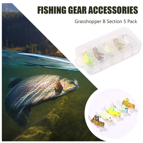 Colorful Carbon Steel Fish Hook 5pcs Grasshopper Fishing Lures Bait Treble Hooks Wobblers Lure Fishing Tool fishing gear