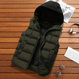 CHAIFENKO Men&#39;s Vest Jacket Winter Waterproof Warm Sleeveless Men Jacket Fashion Hooded Casual Vest Men Autumn Thicken Waistcoat