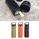 Outdoor Survival Waterproof Tank Medicine Pill Bottles Mini Portable EDC Box for Storage Camping Hiking Gear Container Holder