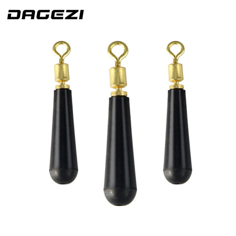 DAGEZI 100pcs/lot Fishing Copper + rubber float rest Fishing Gear Block rotation drift fishing floats accessories