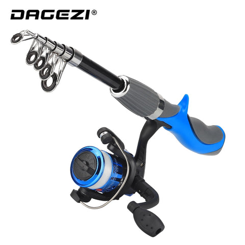 DAGEZI Carbon Fiber Rod Superhard Ice Fishing Rod Combo Full Kit Fishing Rod Gear With Fishing Reel Fishing Tackle set De Pesca