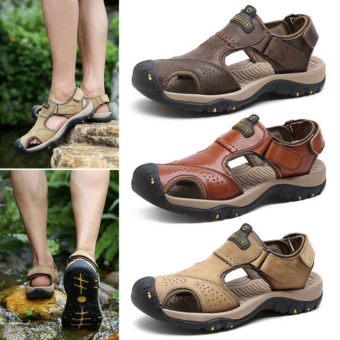 2019 New Men's Sandals Beach Shoes Closed Toe Breathable Anti-slip Casual for Summer Hiking Sandals Men Chaussure Homme
